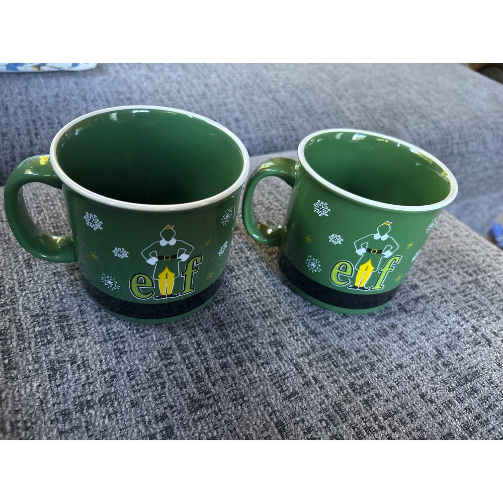 Silver Buffalo Elf Movie Buddy the Elf 20oz Ceramic Coffee Mug Set of 2 Green